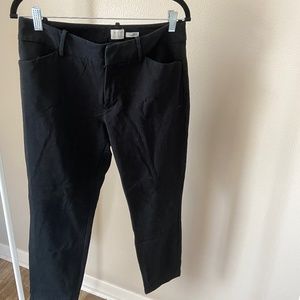 Black Ankle Length Work Pants with Stretch